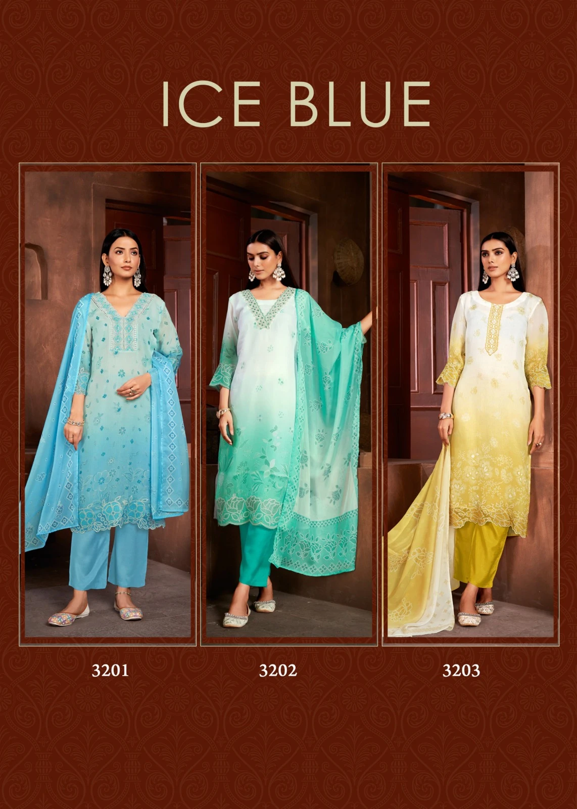 Jivora Ice Blue Pure Organza Wholesale Designer Readymade Salwar Suit Catalog — Wholesale Salwar Suits, MPA wholesale from Surat - Gallery Image 6